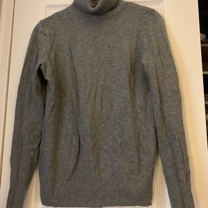 Grey J Crew Wool Turtleneck Sweater